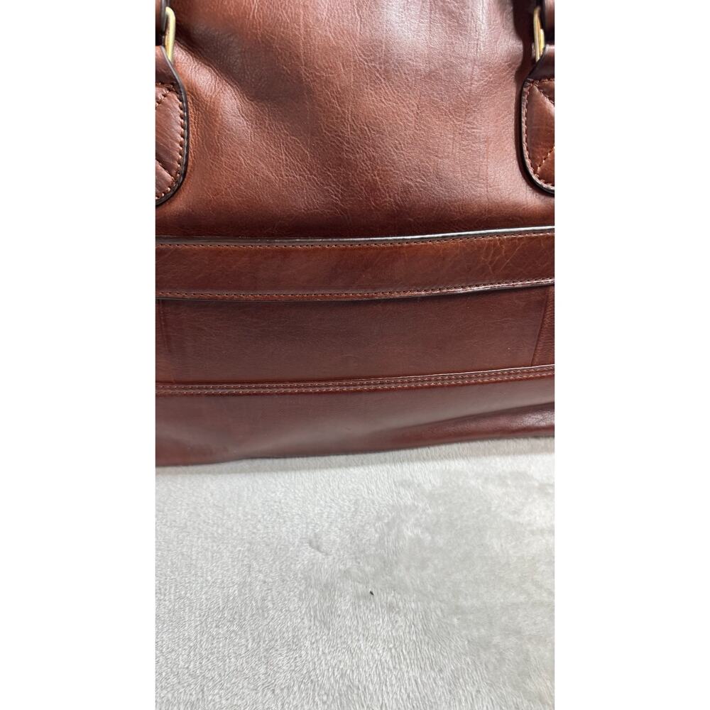NFL Dallas Cowboys Brown Genuine Leather Weekender Duffel Bag New With Tags - Picture 7 of 16